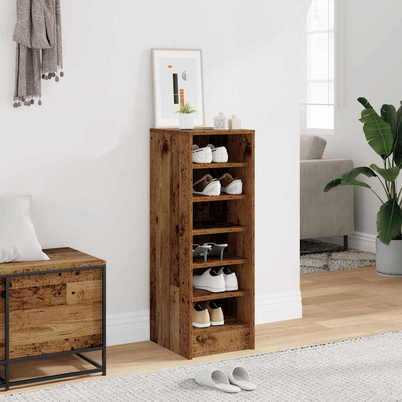 Load image into Gallery viewer, Vidaxl schoenenkast 32x35x92 cm bewerkt hout oud houtkleurig
