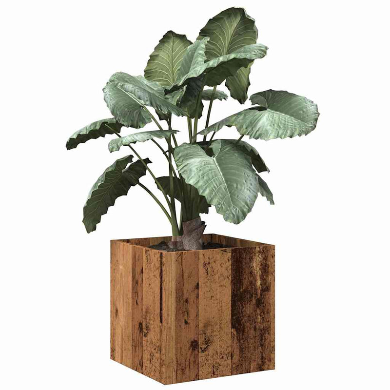 Load image into Gallery viewer, Vidaxl plantenbak 40x40x40 cm bewerkt hout oud houtkleurig
