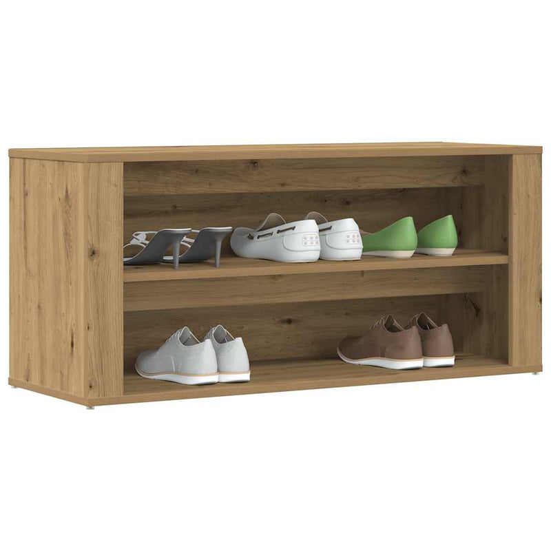 Load image into Gallery viewer, Vidaxl schoenenbankje 100x35x45 cm bewerkt hout artisanaal eikenkleur
