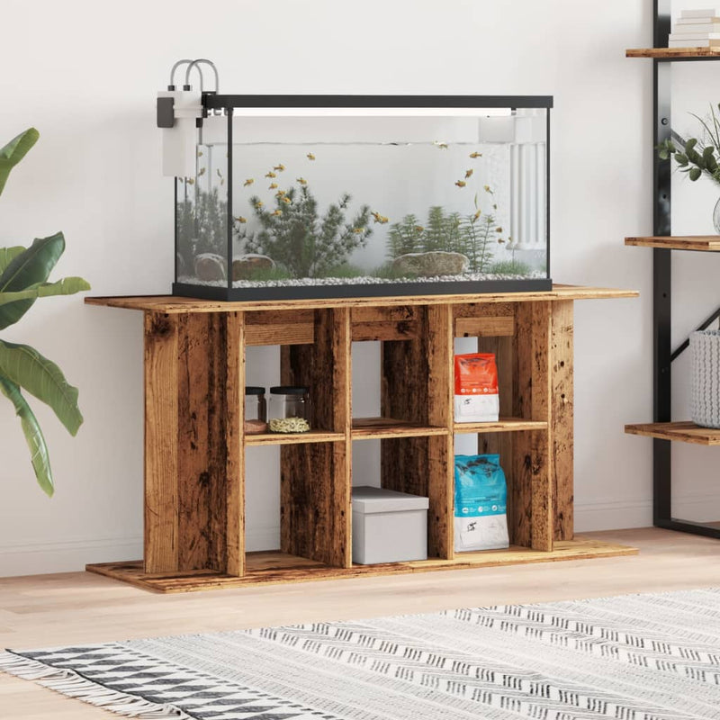 Load image into Gallery viewer, Vidaxl aquariumstandaard 120x40x60 cm bewerkt hout oud houtkleurig
