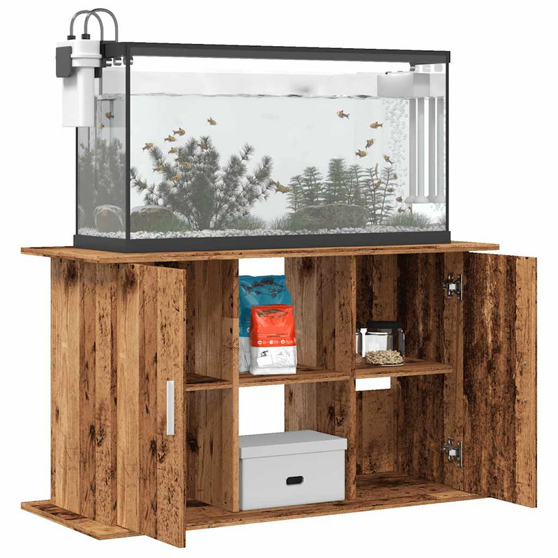 Load image into Gallery viewer, Vidaxl aquariumstandaard 101x41x58 cm bewerkt hout oud houtkleurig
