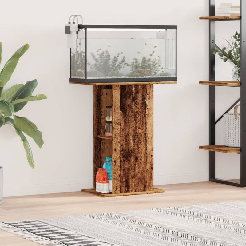 Load image into Gallery viewer, Vidaxl aquariumstandaard 36x60,5x72,5 cm bewerkt hout oud houtkleurig
