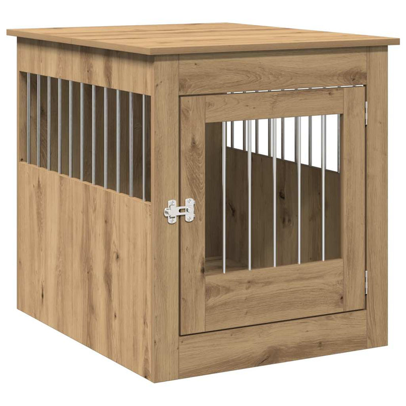 Load image into Gallery viewer, Vidaxl hondenbench 64,5x80x71 cm bewerkt hout artisanaal eikenkleur
