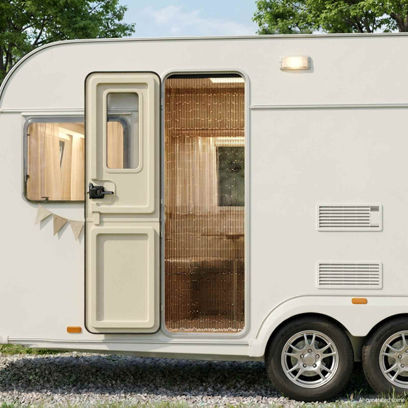 Load image into Gallery viewer, Vidaxl insectengordijn voor camper 56x185 cm bamboe donkergrijs
