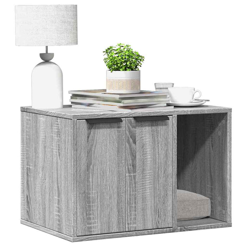 Load image into Gallery viewer, Vidaxl kattenbakkast 60x40x40 cm bewerkt hout grijs sonoma eikenkleur
