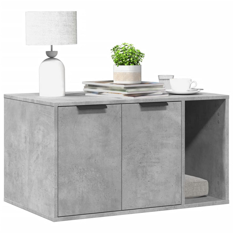 Load image into Gallery viewer, Vidaxl kattenbakkast 80x50x45 cm bewerkt hout betongrijs
