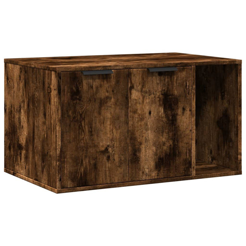 Load image into Gallery viewer, Vidaxl kattenbakkast 80x50x45 cm bewerkt hout gerookt eikenkleurig
