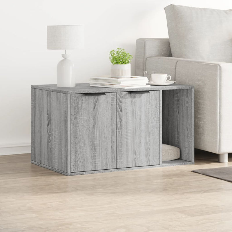 Load image into Gallery viewer, Vidaxl kattenbakkast 80x50x45 cm bewerkt hout grijs sonoma eikenkleur
