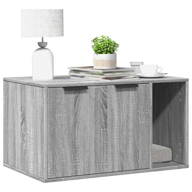Vidaxl kattenbakkast 80x50x45 cm bewerkt hout grijs sonoma eikenkleur