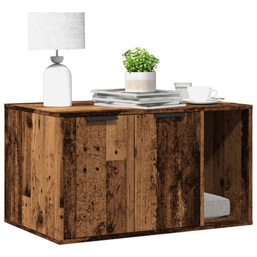 Vidaxl kattenbakkast 80x50x45 cm bewerkt hout oud houtkleurig