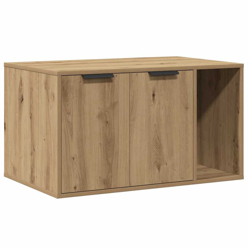 Load image into Gallery viewer, Vidaxl kattenbakkast 80x50x45 cm bewerkt hout artisanaal eikenkleurig
