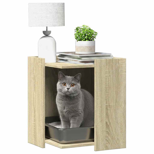 Vidaxl kattenbakkast 42x42x51 cm bewerkt hout sonoma eikenkleurig