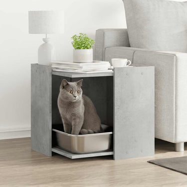 Vidaxl kattenbakkast 53x53x51 cm bewerkt hout betongrijs