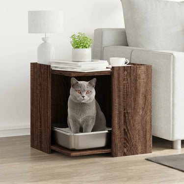 Vidaxl kattenbakkast 53x53x51 cm bewerkt hout bruin eikenkleurig
