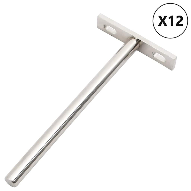 Load image into Gallery viewer, Vidaxl zwevende plankdragers 12st onzichtbaar ø10x150 mm koolstofstaal
