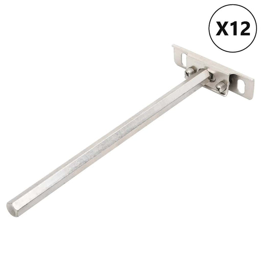 Vidaxl zwevende plankdragers 12st onzichtbaar ø12x200 mm koolstofstaal