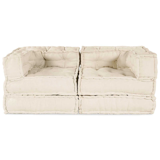 Vidaxl modulair bank 2 pcs crème 140 x 70 x 56 cm stof