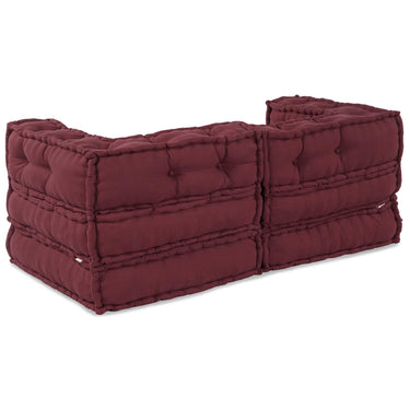 Vidaxl modulair bank 2 pcs bordeaux 140 x 70 x 56 cm stof
