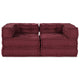 Vidaxl modulair bank 2 pcs bordeaux 140 x 70 x 56 cm stof
