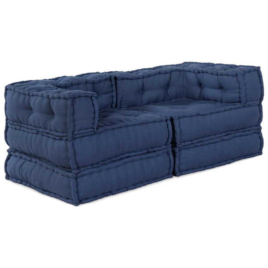 Vidaxl modulair bank 2 pcs indigo 140 x 70 x 56 cm stof