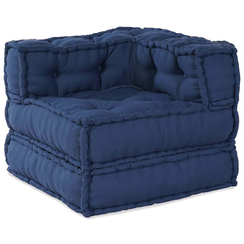 Load image into Gallery viewer, Vidaxl modulair bank 2 pcs indigo 140 x 70 x 56 cm stof
