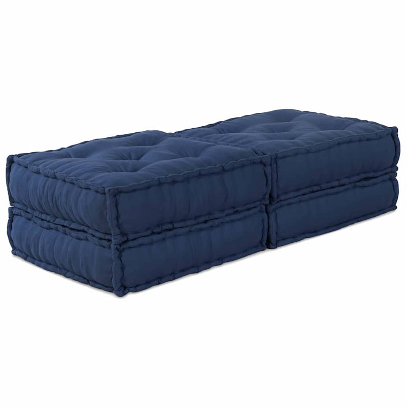Load image into Gallery viewer, Vidaxl modulair bank 2 pcs indigo 140 x 70 x 36 cm stof
