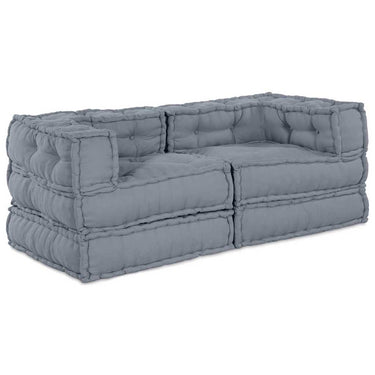 Vidaxl modulair bank 2 pcs grijs 140 x 70 x 56 cm stof