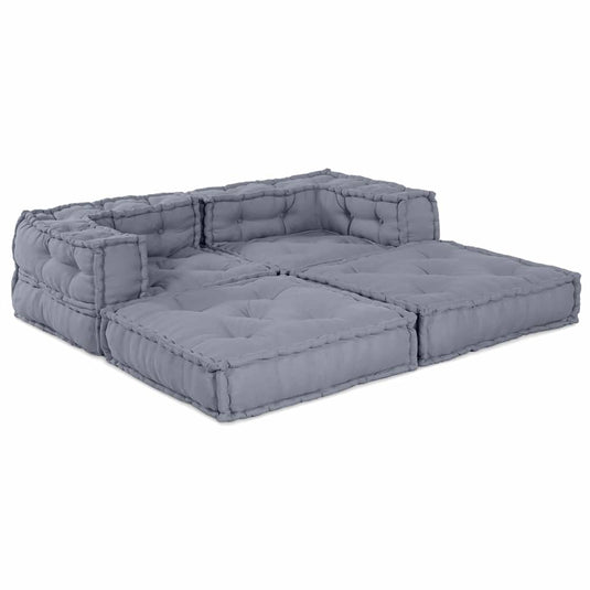 Vidaxl modulair bank 2 pcs grijs 140 x 70 x 56 cm stof