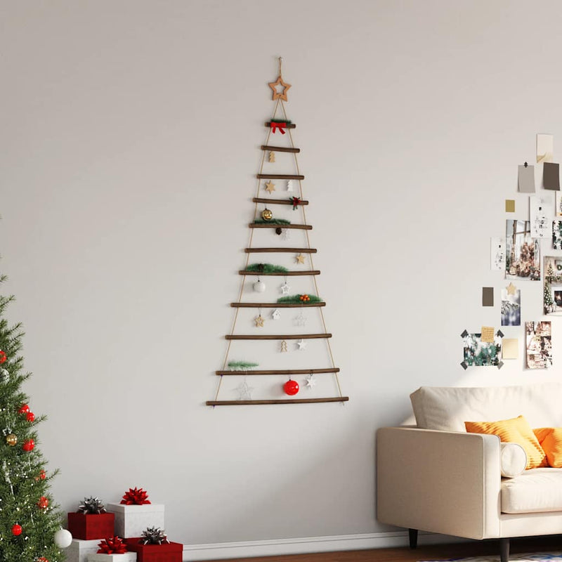 Load image into Gallery viewer, Vidaxl hangende kerstboom met topster 74x150 cm natuurlijke tak
