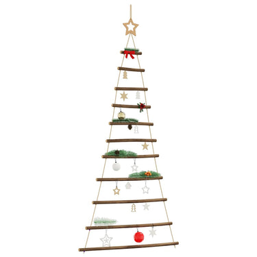 Vidaxl hangende kerstboom met topster 74x150 cm natuurlijke tak