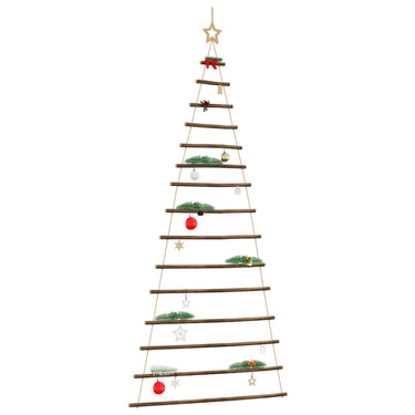 Vidaxl hangende kerstboom met topster 100x210 cm natuurlijke tak