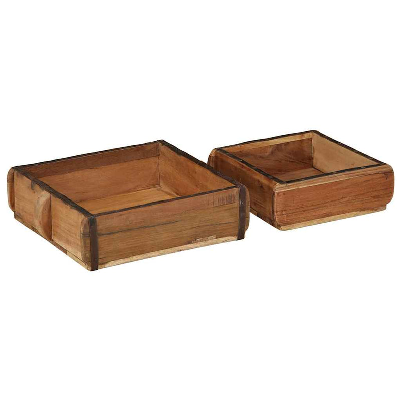 Load image into Gallery viewer, Vidaxl dienblad 2 pcs bruin 29 x 31 x 10 cm massief gerecycled hout
