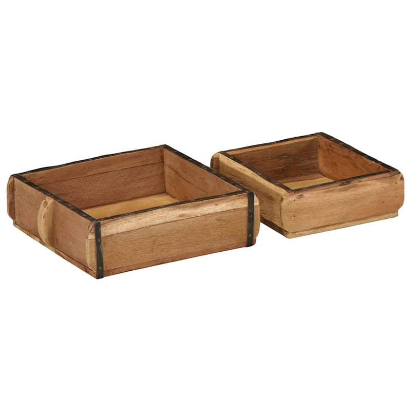 Load image into Gallery viewer, Vidaxl dienblad 2 pcs bruin 29 x 31 x 10 cm massief gerecycled hout
