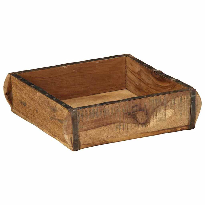 Load image into Gallery viewer, Vidaxl dienblad 4 pcs bruin 29 x 31 x 10 cm massief gerecycled hout
