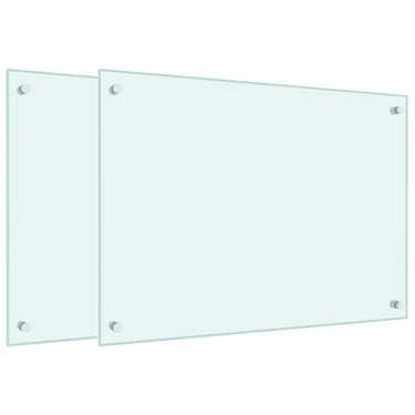 Vidaxl spatschermen keuken 2 st 70x50 cm gehard glas wit