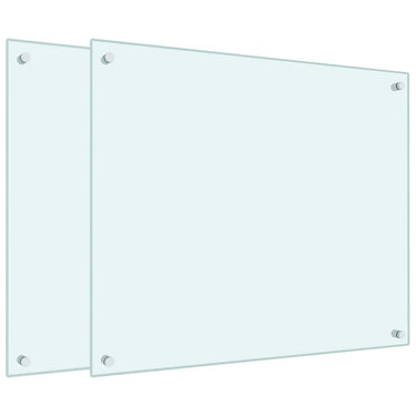 Vidaxl spatschermen keuken 2 st 70x60 cm gehard glas wit