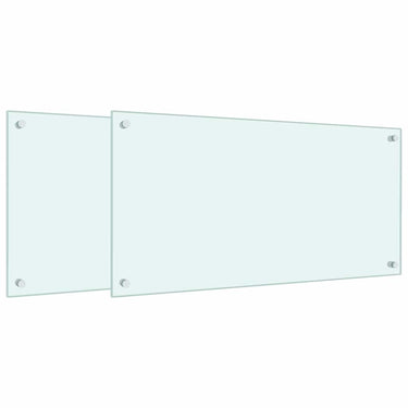 Vidaxl spatschermen keuken 2 st 80x40 cm gehard glas wit