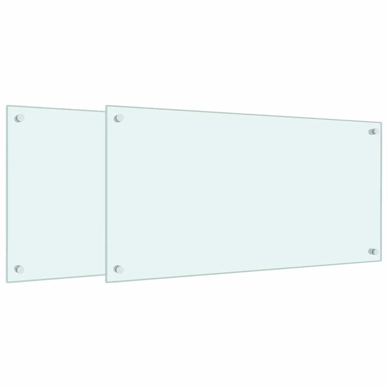 Load image into Gallery viewer, VidaXL Spatschermen keuken 2 st 80x40 cm gehard glas wit
