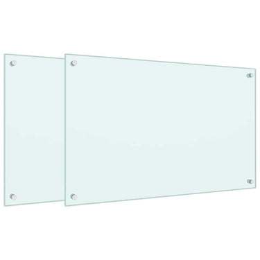 Vidaxl spatschermen keuken 2 st 80x50 cm gehard glas wit