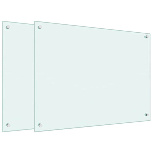VidaXL Spatschermen keuken 2 st 80x60 cm gehard glas wit