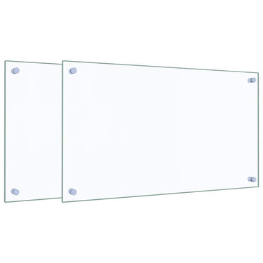 Vidaxl spatschermen keuken 2 st 70x40 cm gehard glas transparant