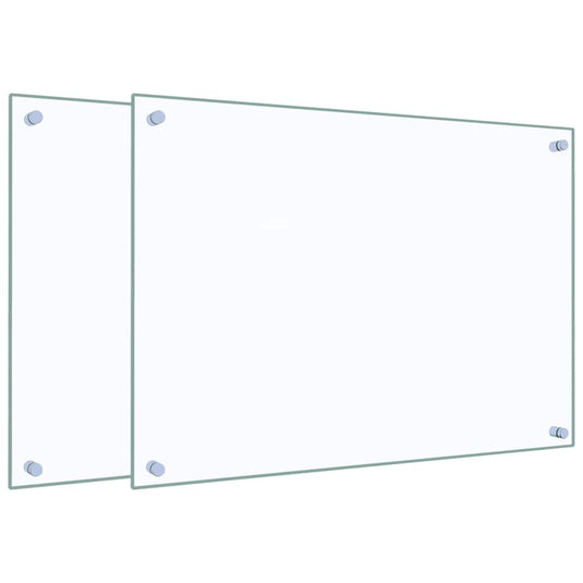 VidaXL Spatschermen keuken 2 st 70x50 cm gehard glas transparant