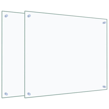 Vidaxl spatschermen keuken 2 st 70x60 cm gehard glas transparant