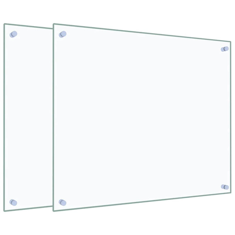 Load image into Gallery viewer, VidaXL Spatschermen keuken 2 st 70x60 cm gehard glas transparant
