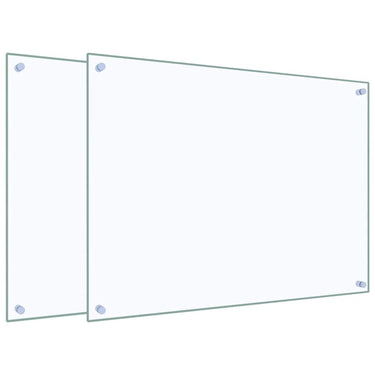 Vidaxl spatschermen keuken 2 st 80x60 cm gehard glas transparant