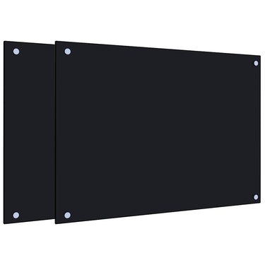 Vidaxl spatschermen keuken 2 st 70x50 cm gehard glas zwart