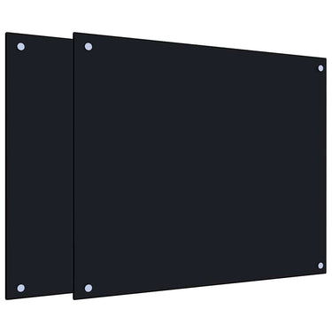 Vidaxl spatschermen keuken 2 st 70x60 cm gehard glas zwart