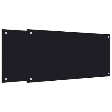 Vidaxl spatschermen keuken 2 st 80x40 cm gehard glas zwart