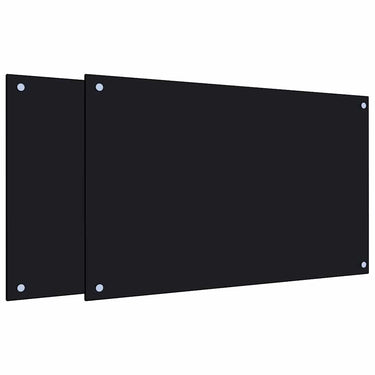 Vidaxl spatschermen keuken 2 st 80x50 cm gehard glas zwart