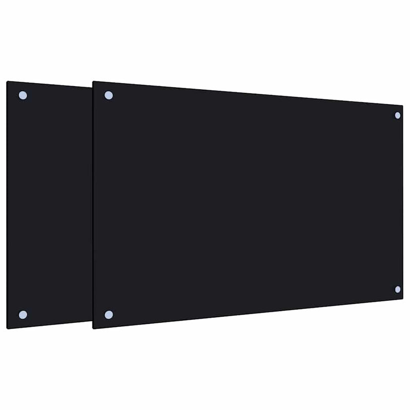 Load image into Gallery viewer, VidaXL Spatschermen keuken 2 st 80x50 cm gehard glas zwart
